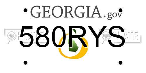 580RYS Georgia License Plate