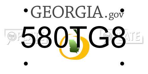 580TG8 Georgia License Plate