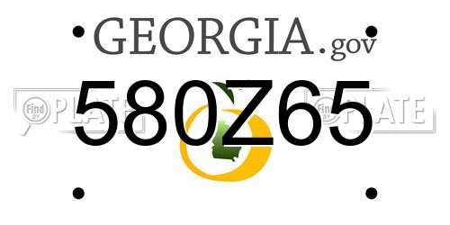 580Z65 Georgia License Plate