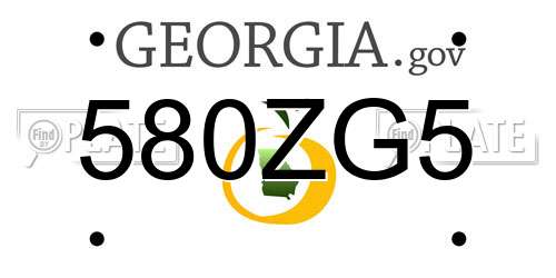 580ZG5 Georgia License Plate