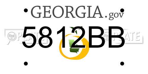 5812BB Georgia License Plate