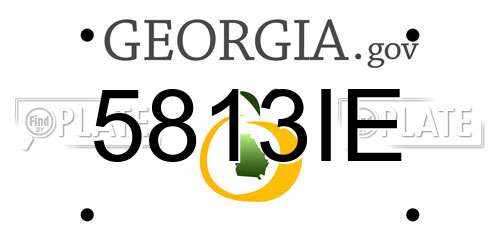 5813IE Georgia License Plate