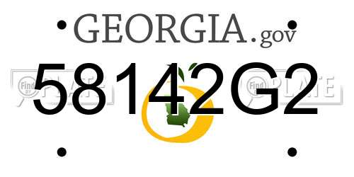 58142G2 Georgia License Plate