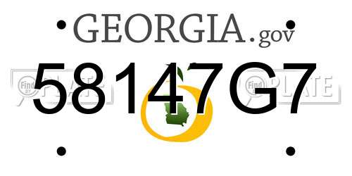 58147G7 Georgia License Plate
