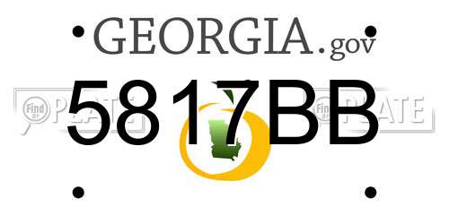 5817BB Georgia License Plate