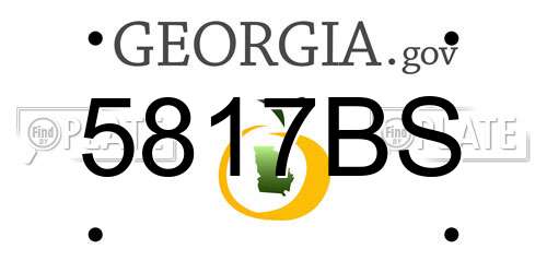 5817BS Georgia License Plate