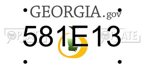 581E13 Georgia License Plate