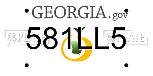 581LL5 Georgia License Plate
