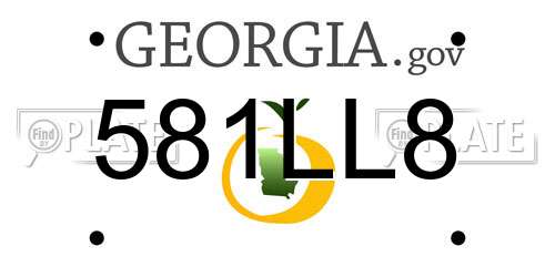 581LL8 Georgia License Plate