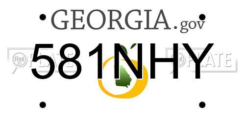 581NHY Georgia License Plate