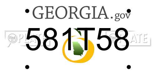 581T58 Georgia License Plate