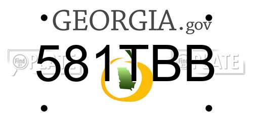581TBB Georgia License Plate