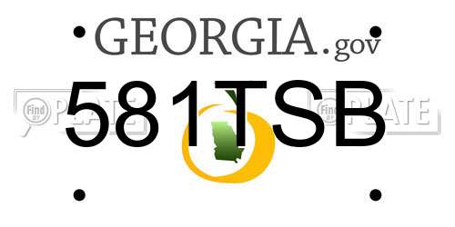 581TSB Georgia License Plate