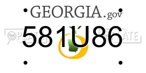 581U86 Georgia License Plate