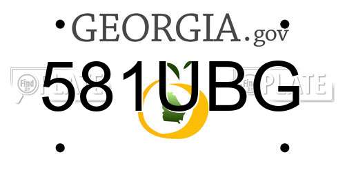 581UBG Georgia License Plate