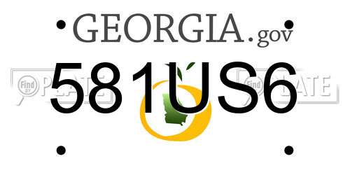 581US6 Georgia License Plate