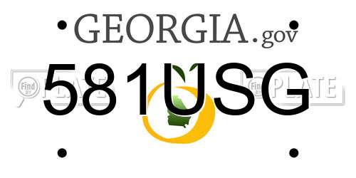 581USG Georgia License Plate