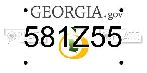 581Z55 Georgia License Plate