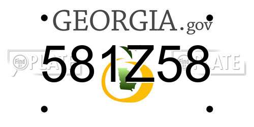 581Z58 Georgia License Plate