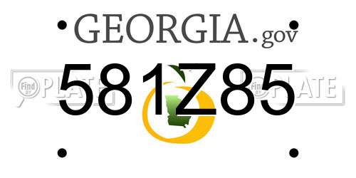 581Z85 Georgia License Plate