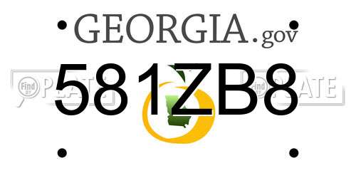 581ZB8 Georgia License Plate