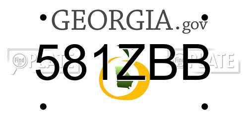 581ZBB Georgia License Plate