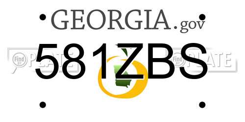 581ZBS Georgia License Plate