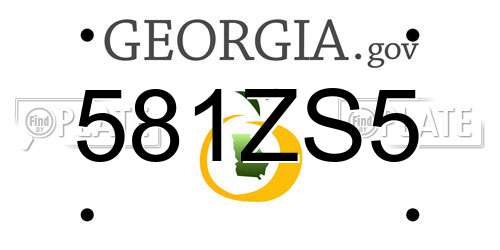581ZS5 Georgia License Plate