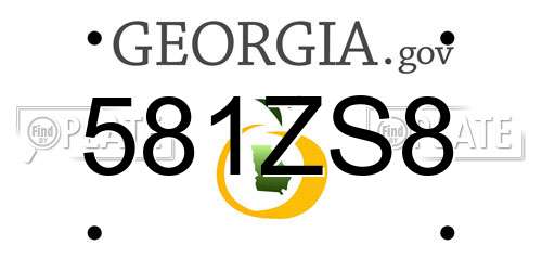581ZS8 Georgia License Plate