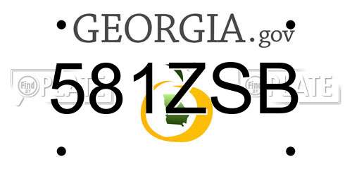 581ZSB Georgia License Plate