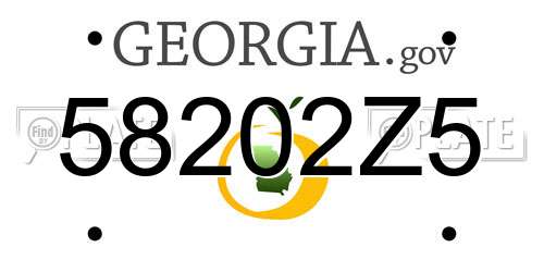 58202Z5 Georgia License Plate