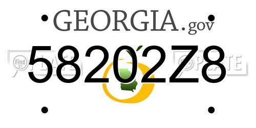 58202Z8 Georgia License Plate