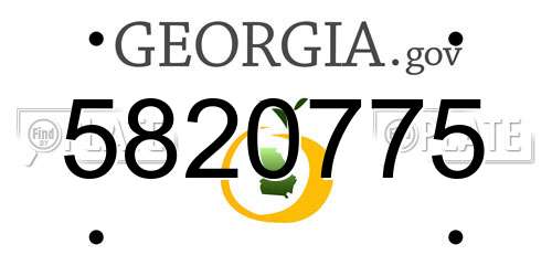 5820775 Georgia License Plate