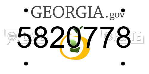 5820778 Georgia License Plate
