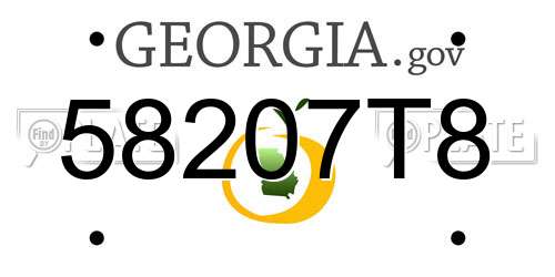 58207T8 Georgia License Plate
