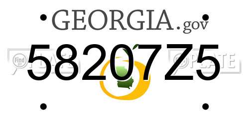 58207Z5 Georgia License Plate