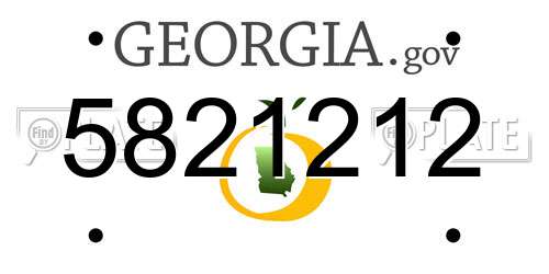 5821212 Georgia License Plate