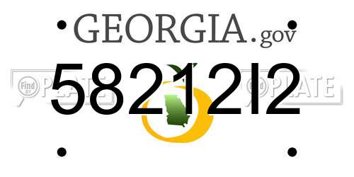 58212I2 Georgia License Plate