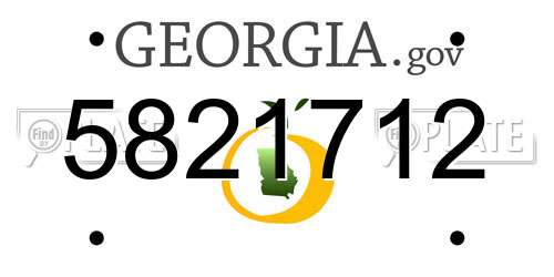 5821712 Georgia License Plate