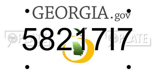 58217I7 Georgia License Plate