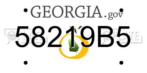 58219B5 Georgia License Plate