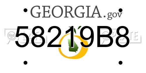58219B8 Georgia License Plate