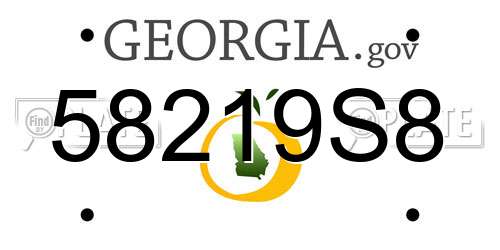 58219S8 Georgia License Plate