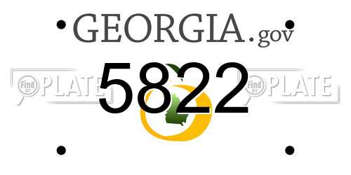 5822 Georgia License Plate