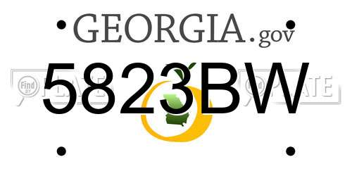 5823BW Georgia License Plate