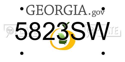 5823SW Georgia License Plate