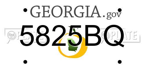 5825BQ Georgia License Plate
