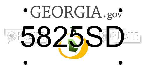5825SD Georgia License Plate