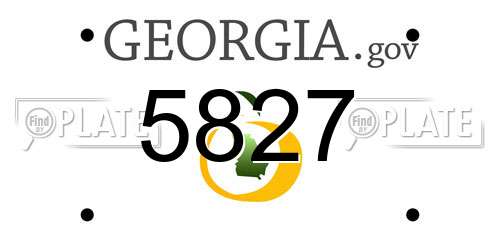 5827 Georgia License Plate