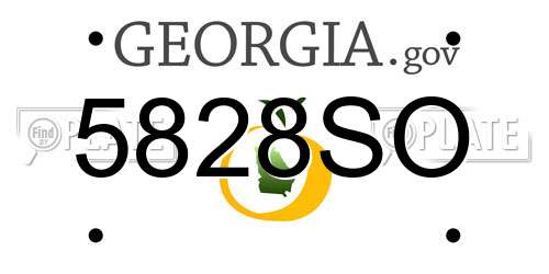 5828SO Georgia License Plate